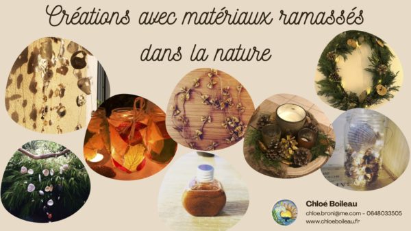 Création avec matérieux ramassés dans la nature – Chloé Boileau